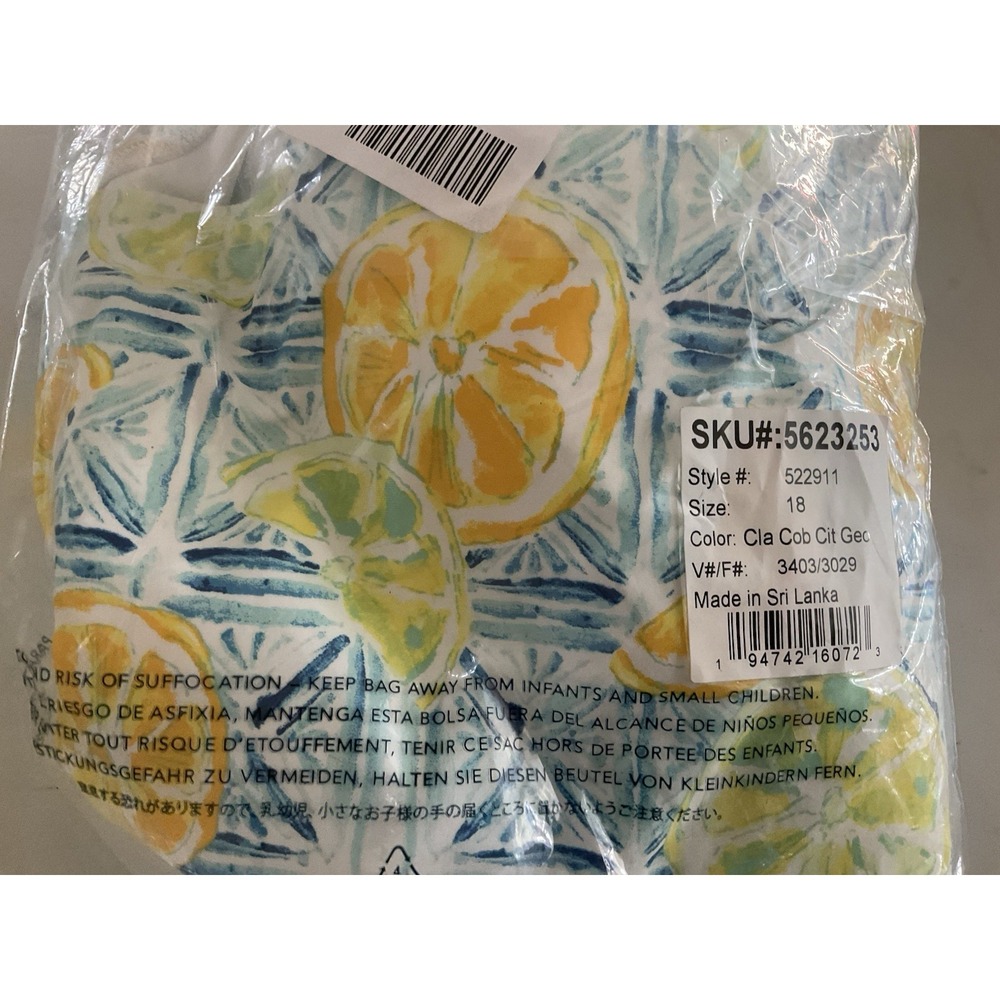 NEW Lands' End Citrus Geo V-Neck Soft Cup One Piece Swimsuit, Women 18 Petite - Picture 5 of 6